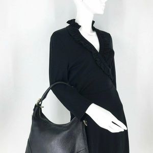 GUCCI Black Leather Signoria Guccissima GG Web Tri